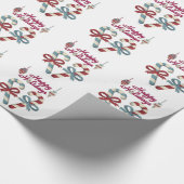 prettige feestdagen Candy Cane Heart Cadeaupapier (Hoek)
