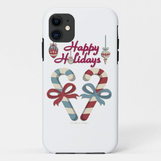 prettige feestdagen Candy Cane Heart Case-Mate iPhone Case (Achterkant)