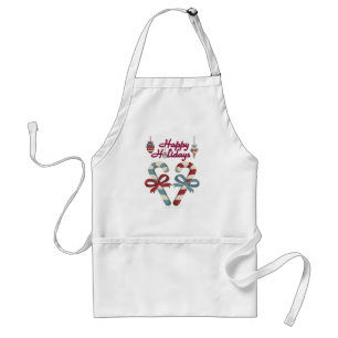 prettige feestdagen Candy Cane Heart Standaard Schort
