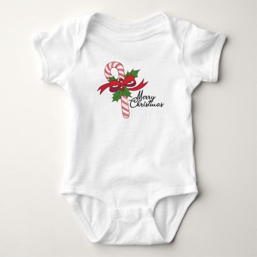 prettige feestdagen Candy Cane Romper (Voorkant)