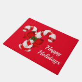 prettige feestdagen Candy Canes Kerstdoormat Deurmat (Schuin)