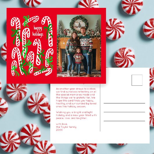 Prettige feestdagen Candycanes CUSTOM FOTO KERST