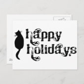 Prettige feestdagen Cat Silhouette (Voorkant / Achterkant)