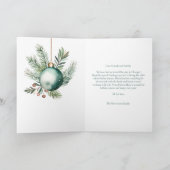 Prettige feestdagen Chic groen script overlay foto Kaart (Binnen)