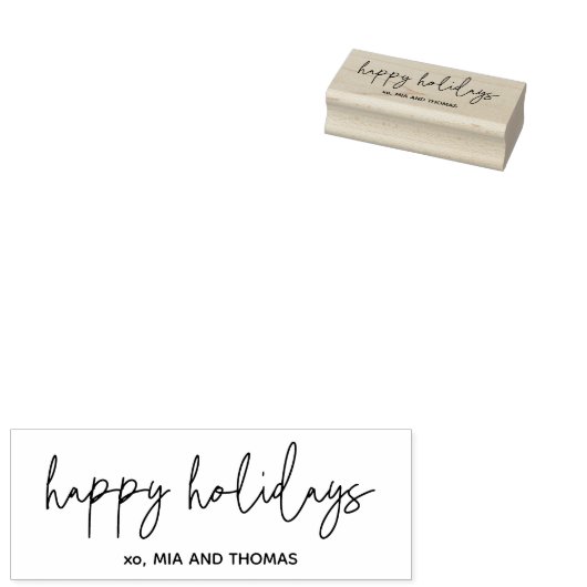 Prettige feestdagen Chic-script Rubberstempel (Gestempeld)
