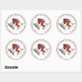 prettige feestdagen, CHRISTMAS BELLS Ronde Sticker (Vel)