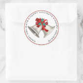 prettige feestdagen, CHRISTMAS BELLS Ronde Sticker (Tas)