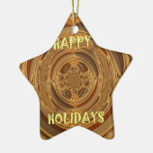 Prettige feestdagen Circle Art Print/Design Keramisch Ornament (Links)