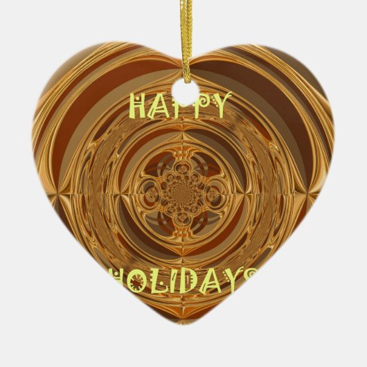 Prettige feestdagen Circle Art Print/Design Keramisch Ornament (Voorkant)
