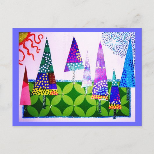 Prettige feestdagen Collage van bomen, (Voorkant)