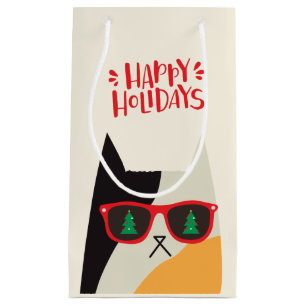 prettige feestdagen! Cool Santa Cat Cartoon - Kers Klein Cadeauzakje