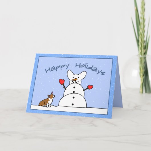 Prettige feestdagen Corgi Christmas Kaart (Voorkant)