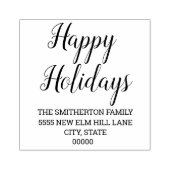 prettige feestdagen Cursief Script Familienaam Adr Rubberstempel (Afrduk)