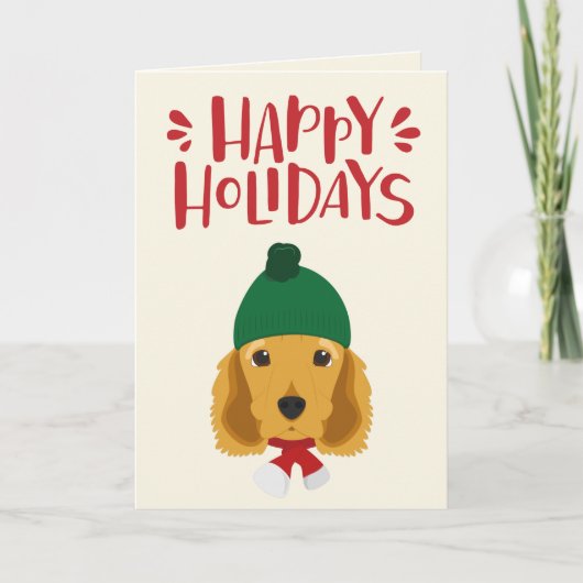 prettige feestdagen - Cute Cocker Spaniel Kerstmis (Voorkant)