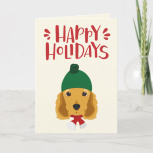 prettige feestdagen - Cute Cocker Spaniel Kerstmis Kaart