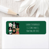 prettige feestdagen Cute Dogs Etiket (Insitu)