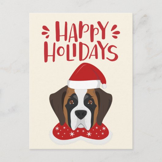 prettige feestdagen - Cute Saint Bernard Kerstmis Briefkaart (Voorkant)