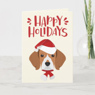 prettige feestdagen - Cute Santa Beagle - Kerstmis Kaart