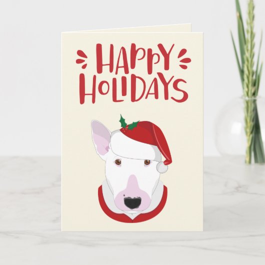 prettige feestdagen - Cute Santa Bull Terrier (Voorkant)