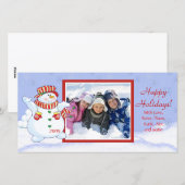 prettige feestdagen Cute Snowman Feestdagenkaart (Voorkant / Achterkant)