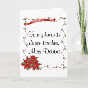 prettige feestdagen Dance Teacher Card