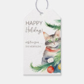Prettige feestdagen door kerstboom cadeaulabel (Voorkant)