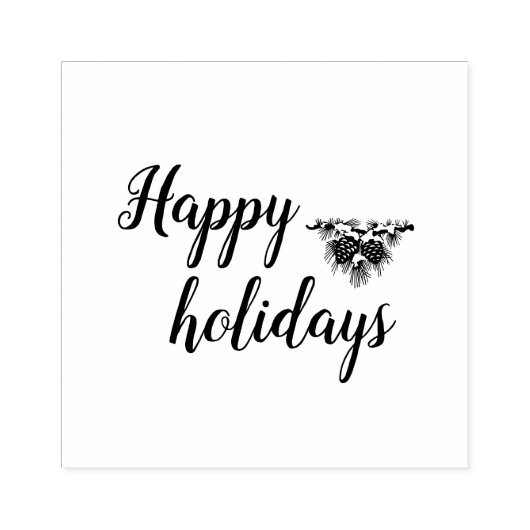 Prettige feestdagen Eenvoudig elegant script Rubberstempel (Afrduk)