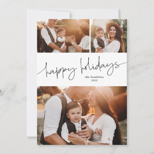 Prettige feestdagen Eenvoudig script Feestdagenkaart (Voorkant)