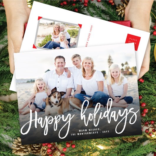 prettige feestdagen Eenvoudige, moderne penseelscr