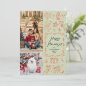 Prettige feestdagen Eigenzinnige hand getekend roo Feestdagenkaart (Staand voorkant)