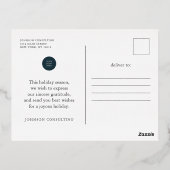 prettige feestdagen Elegant Black Damask Reindeer (Achterkant)