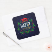 Prettige feestdagen Elegant Blue Floral | STICKER (Envelop)