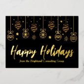 Prettige feestdagen Elegant | Custom Business Blac (Voorkant)