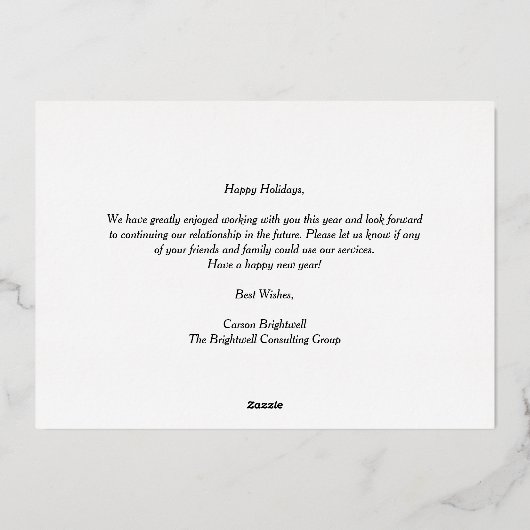 Prettige feestdagen Elegant | Custom Business Blac (Achterkant)