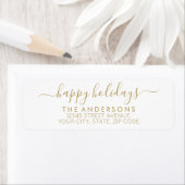prettige feestdagen Elegant Gold Script met pretti Etiket (Insitu)