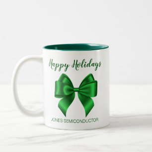 Prettige feestdagen Elegant Green Tweekleurige Koffiemok