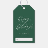 Prettige feestdagen Elegant minimalistisch kerstsc Cadeaulabel (Voorkant)