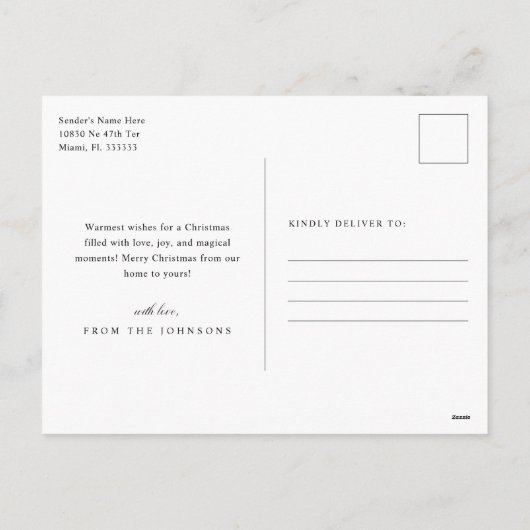 Prettige feestdagen Elegant script (Achterkant)