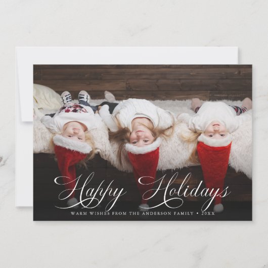 Prettige feestdagen Elegant script Feestdagenkaart (Voorkant)