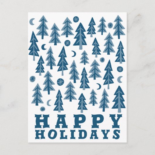 PRETTIGE FEESTDAGEN Elegant wintermaanlicht bos Briefkaart (Voorkant)