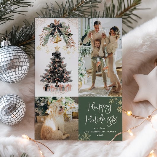 Prettige feestdagen Elegante kerstboom donker Feestdagenkaart