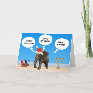 prettige feestdagen Elephant Kaart