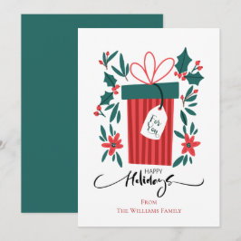 prettige feestdagen en bloemen feestdagenkaart