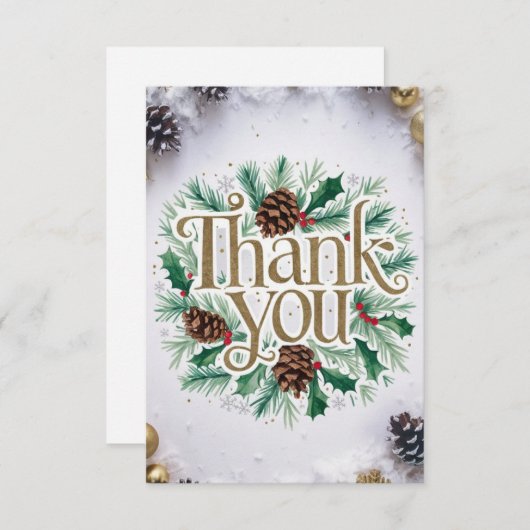 Prettige feestdagen Enchanted Winter Wish Bedankkaart (Voorkant / Achterkant)