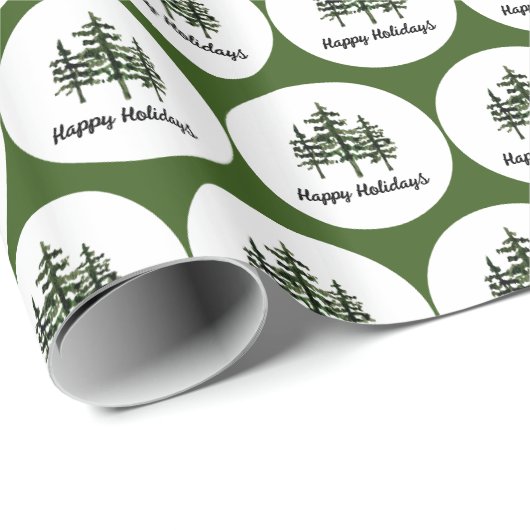 prettige feestdagen Evergreen Trees Cadeaupapier (Rol Hoek)