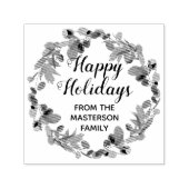 Prettige feestdagen Familie Eucalyptus krans Zelfinktende Stempel (Design)