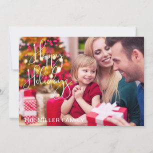 Prettige feestdagen Familiefoto Kerstvakantie Kaar Feestdagenkaart