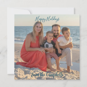 Prettige feestdagen Familiefoto personaliseren Notitiekaartje