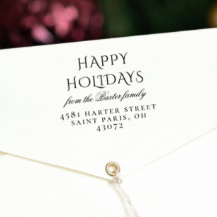  Prettige feestdagen Familienaam Zelfinktende Stempel