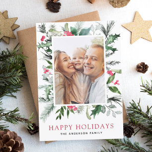 prettige feestdagen Family Greenery-fotokaart